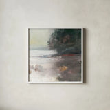 Cygnet by Julia Purinton. Shown in a crisp white glass frame for a clean and minimalist style. Available as an archival giclee rolled canvas, fine art paper, or poster print. SKU 27870a.