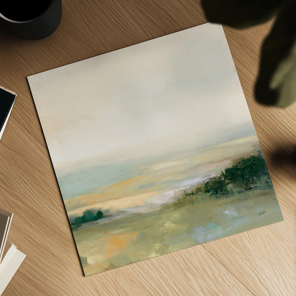 Dark Glowing Valley Neutral by Julia Purinton. Shown as a detailed flat fine art print, highlighting archival giclee quality. Available as an archival giclee rolled canvas, fine art paper, or poster print. SKU 76432a.