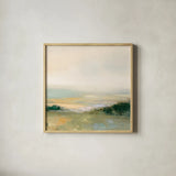 Dark Glowing Valley Neutral by Julia Purinton. Shown in a natural wood glass frame for a timeless modern aesthetic. Available as an archival giclee rolled canvas, fine art paper, or poster print. SKU 76432a.