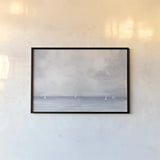 Dark Morning Sail by Julia Purinton. shown as a paper print in a black flame. Available as a archival giclee rolled canvas, fine art paper, or poster print. SKU 77144i.