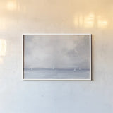 Dark Morning Sail by Julia Purinton. shown as a paper print in a white frame. Available as a archival giclee rolled canvas, fine art paper, or poster print. SKU 77144i.