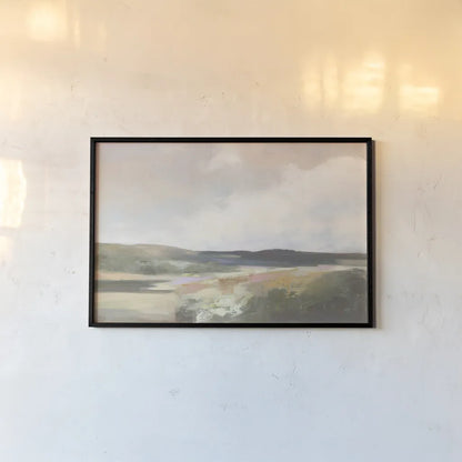 Dawn by the Water Neutral by Julia Purinton. shown as a paper print in a black flame. Available as a archival giclee rolled canvas, fine art paper, or poster print. SKU 82350i.