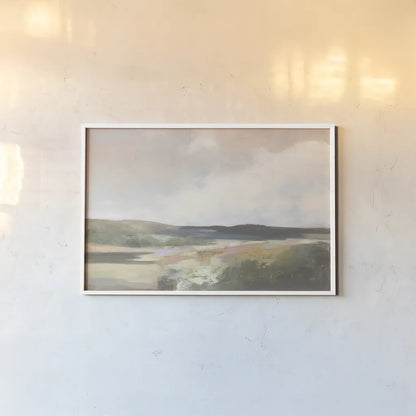 Dawn by the Water Neutral by Julia Purinton. shown as a paper print in a white frame. Available as a archival giclee rolled canvas, fine art paper, or poster print. SKU 82350i.