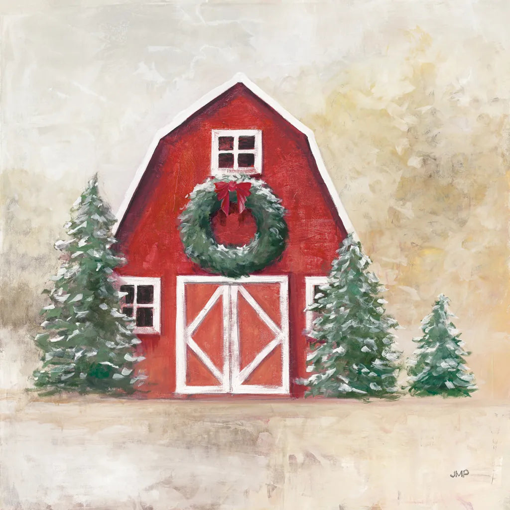 December Barn by Julia Purinton. SKU 75690a. Archival Giclee Fine art print for wall decor.