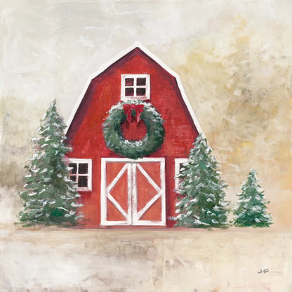 December Barn by Julia Purinton. SKU 75690a. Archival Giclee Fine art print for wall decor.