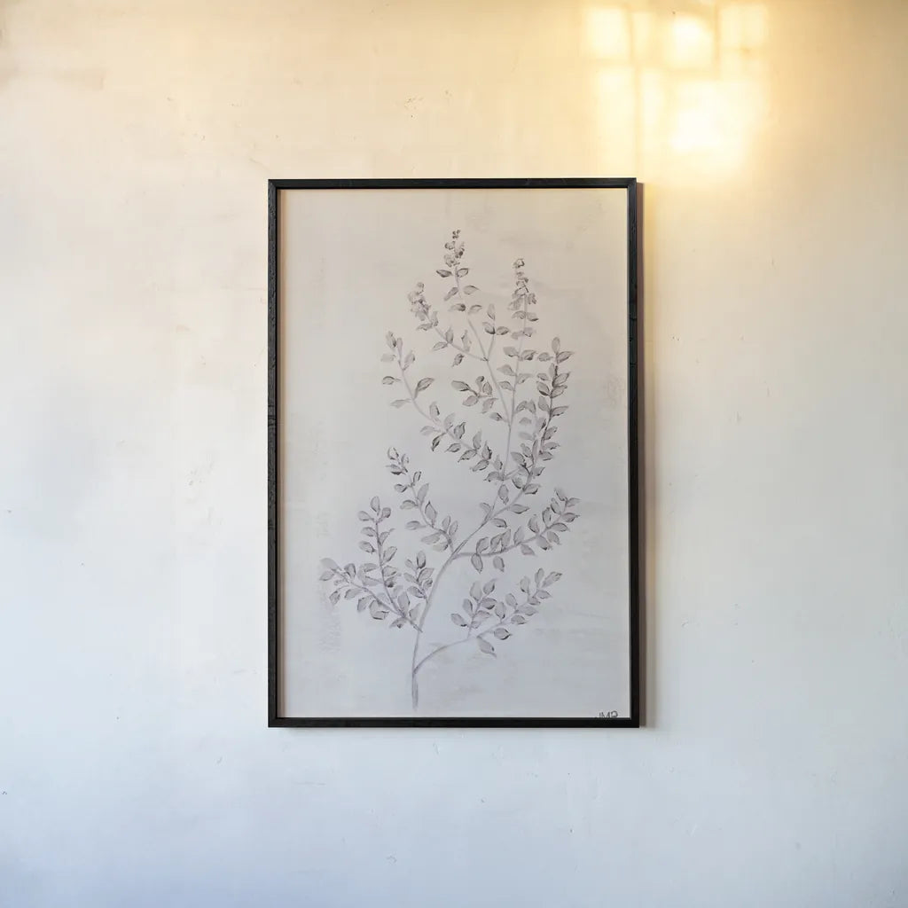 Delicate Meadow II by Julia Purinton. shown as a paper print in a black flame. Available as a archival giclee rolled canvas, fine art paper, or poster print. SKU 91565h.
