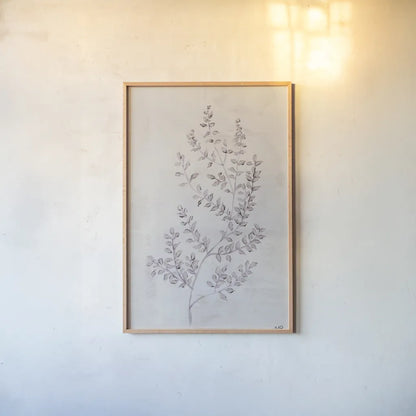 Delicate Meadow II by Julia Purinton. shown as a paper print in a natural frame. Available as a archival giclee rolled canvas, fine art paper, or poster print. SKU 91565h.