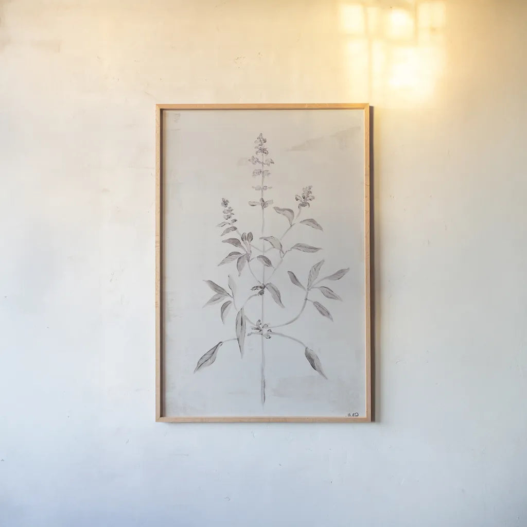 Delicate Meadow III by Julia Purinton. shown as a paper print in a natural frame. Available as a archival giclee rolled canvas, fine art paper, or poster print. SKU 91566h.