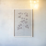 Delicate Meadow IV by Julia Purinton. shown as a paper print in a white frame. Available as a archival giclee rolled canvas, fine art paper, or poster print. SKU 91567h.