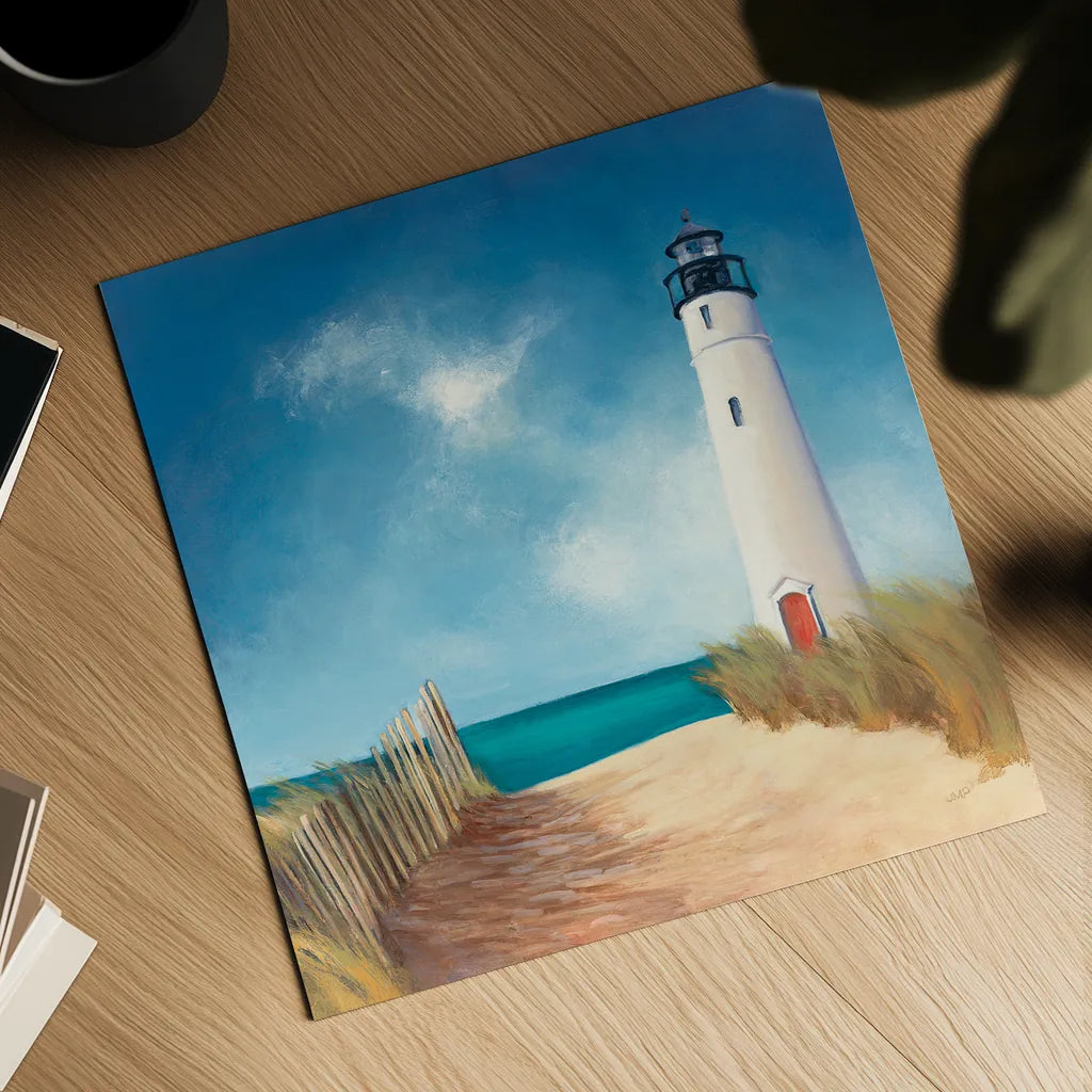 Down the Path by Julia Purinton. Shown as a detailed flat fine art print, highlighting archival giclee quality. Available as an archival giclee rolled canvas, fine art paper, or poster print. SKU 11436a.