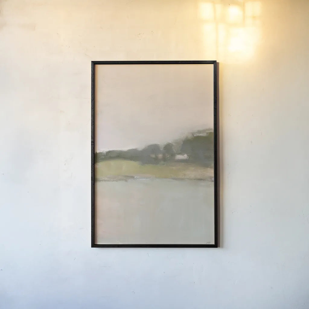 Dream Valley II Neutral Crop I by Julia Purinton. shown as a paper print in a black flame. Available as a archival giclee rolled canvas, fine art paper, or poster print. SKU 73017h.