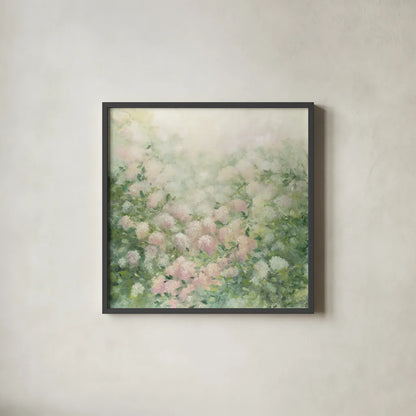Dreamy by Julia Purinton. Shown in a sleek black glass frame for a contemporary gallery look. Available as an archival giclee rolled canvas, fine art paper, or poster print. SKU 39364a.