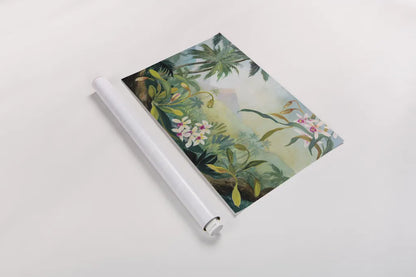 Dreamy Tropics by Julia Purinton. shown as a rolled paper print. Available as archival giclee rolled canvas, fine art paper, or poster print. SKU 78725i.