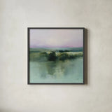 Dusk by Julia Purinton. Shown in a sleek black glass frame for a contemporary gallery look. Available as an archival giclee rolled canvas, fine art paper, or poster print. SKU 87677a.
