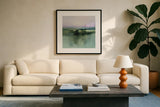 Dusk by Julia Purinton. Displayed in a glass frame with matte in a clean modern living room. Available as an archival giclee rolled canvas, fine art paper, or poster print. SKU 87677a.