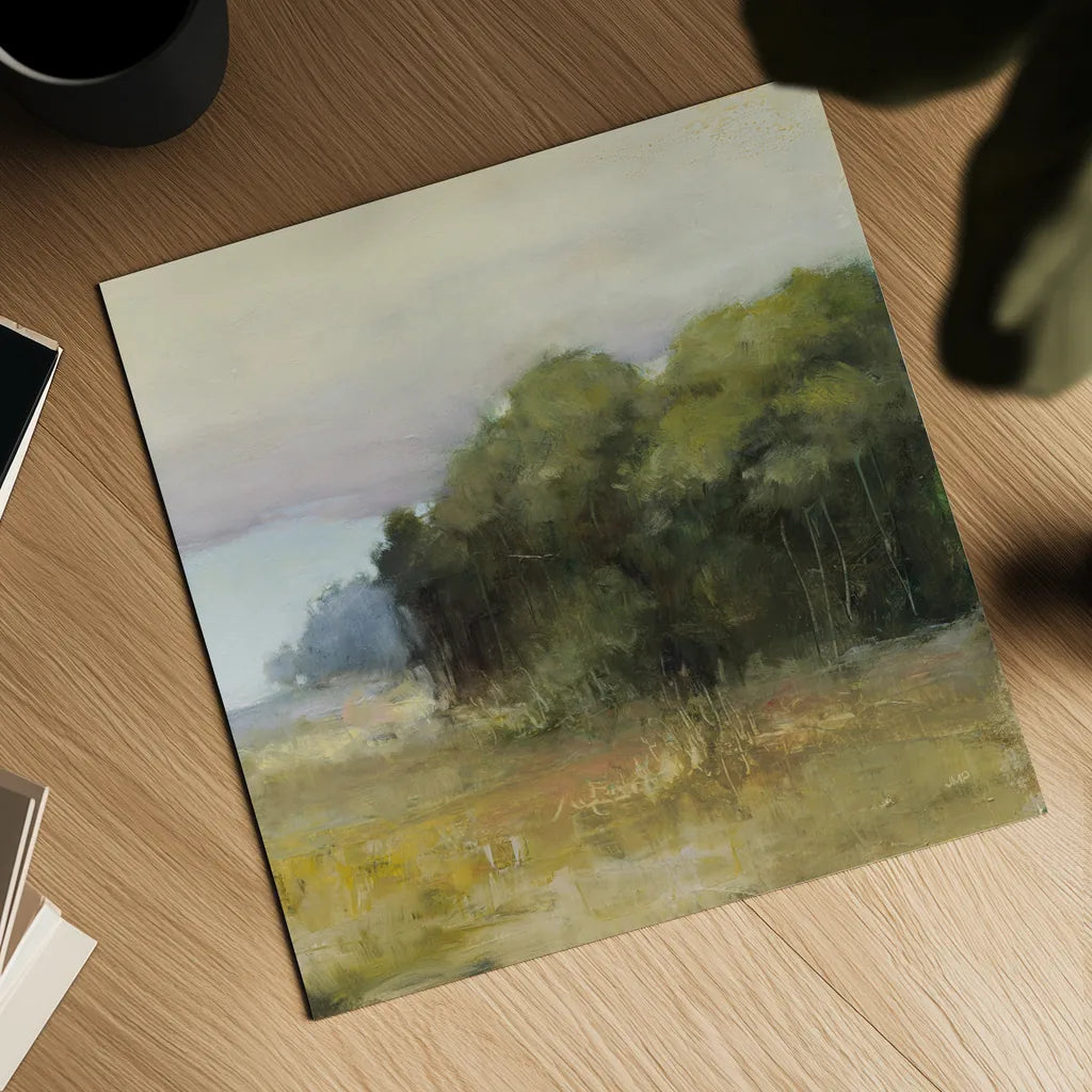 Edge of the Forest by Julia Purinton. Shown as a detailed flat fine art print, highlighting archival giclee quality. Available as an archival giclee rolled canvas, fine art paper, or poster print. SKU 91092a.