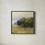 Edge of the Forest by Julia Purinton. Shown in a sleek black glass frame for a contemporary gallery look. Available as an archival giclee rolled canvas, fine art paper, or poster print. SKU 91092a.