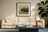Edge of the Forest by Julia Purinton. Displayed in a glass frame with matte in a clean modern living room. Available as an archival giclee rolled canvas, fine art paper, or poster print. SKU 91092a.