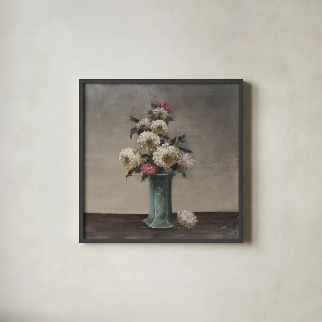 Elegant by Julia Purinton. Shown in a sleek black glass frame for a contemporary gallery look. Available as an archival giclee rolled canvas, fine art paper, or poster print. SKU 96722a.