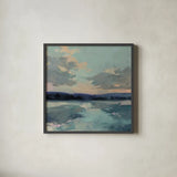Ephemeral Sky by Julia Purinton. Shown in a sleek black glass frame for a contemporary gallery look. Available as an archival giclee rolled canvas, fine art paper, or poster print. SKU 82571a.