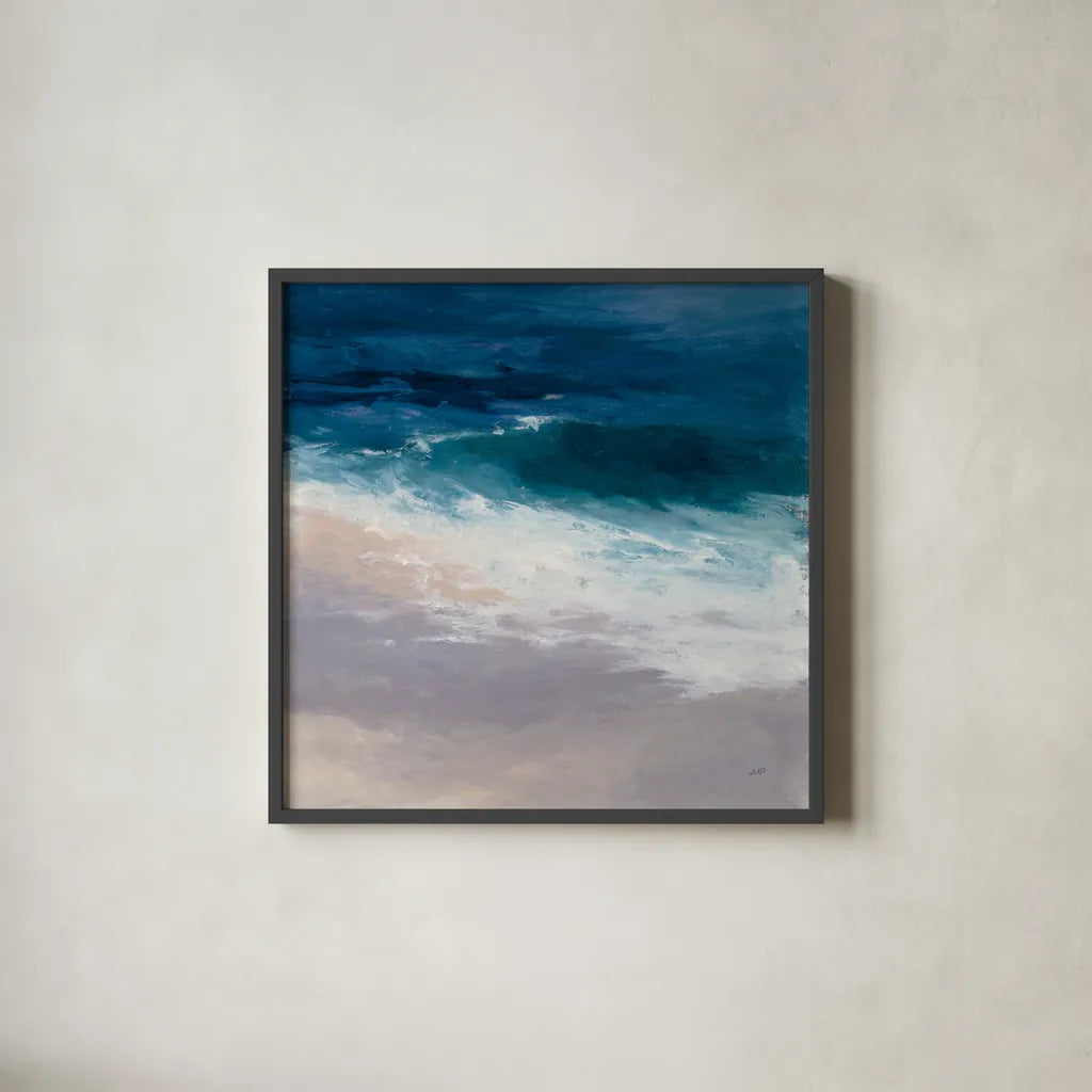 Evening Tide by Julia Purinton. Shown in a sleek black glass frame for a contemporary gallery look. Available as an archival giclee rolled canvas, fine art paper, or poster print. SKU 60267a.