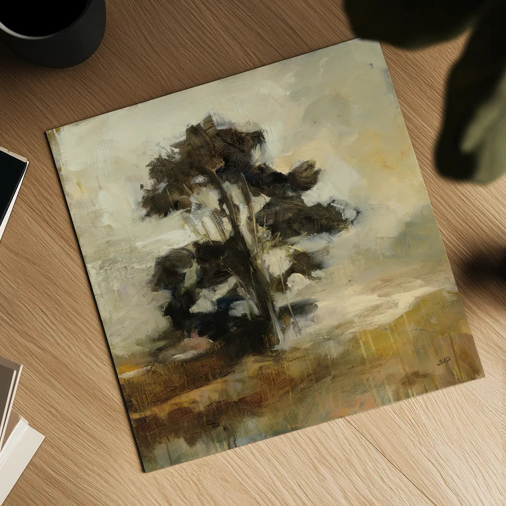 Fall Tree by Julia Purinton. Shown as a detailed flat fine art print, highlighting archival giclee quality. Available as an archival giclee rolled canvas, fine art paper, or poster print. SKU 76013a.