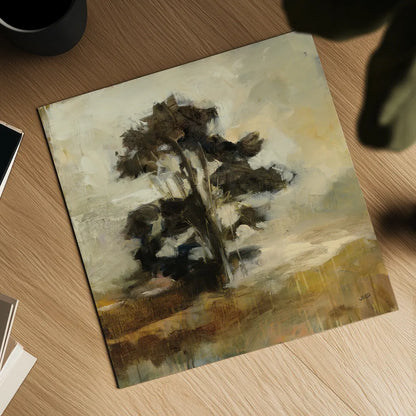 Fall Tree by Julia Purinton. Shown as a detailed flat fine art print, highlighting archival giclee quality. Available as an archival giclee rolled canvas, fine art paper, or poster print. SKU 76013a.