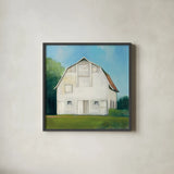 Farm Heritage by Julia Purinton. Shown in a sleek black glass frame for a contemporary gallery look. Available as an archival giclee rolled canvas, fine art paper, or poster print. SKU 55364a.