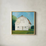 Farm Heritage by Julia Purinton. Shown in a natural wood glass frame for a timeless modern aesthetic. Available as an archival giclee rolled canvas, fine art paper, or poster print. SKU 55364a.