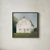 Farm Heritage Light by Julia Purinton. Shown in a sleek black glass frame for a contemporary gallery look. Available as an archival giclee rolled canvas, fine art paper, or poster print. SKU 58257a.