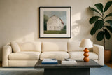 Farm Heritage Light by Julia Purinton. Displayed in a glass frame with matte in a clean modern living room. Available as an archival giclee rolled canvas, fine art paper, or poster print. SKU 58257a.