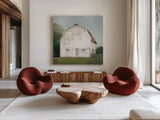 Farm Heritage Light by Julia Purinton. Shown as extra-large giant wall art in a modern living room. Available as an archival giclee rolled canvas, fine art paper, or poster print. SKU 58257a.