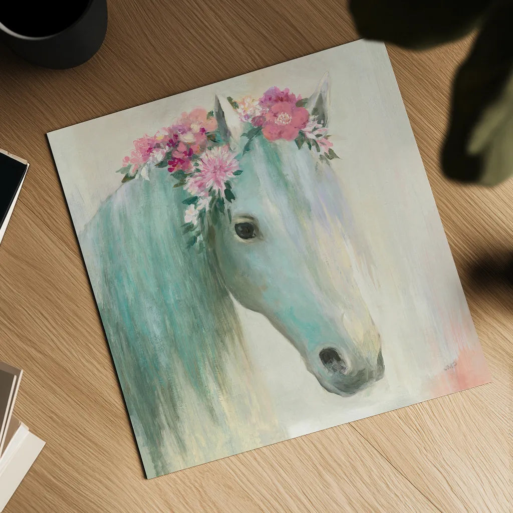 Festival Girl I by Julia Purinton. Shown as a detailed flat fine art print, highlighting archival giclee quality. Available as an archival giclee rolled canvas, fine art paper, or poster print. SKU 50137a.