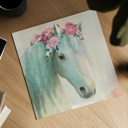 Festival Girl I by Julia Purinton. Shown as a detailed flat fine art print, highlighting archival giclee quality. Available as an archival giclee rolled canvas, fine art paper, or poster print. SKU 50137a.