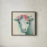 Festival Girl II by Julia Purinton. Shown in a sleek black glass frame for a contemporary gallery look. Available as an archival giclee rolled canvas, fine art paper, or poster print. SKU 50138a.