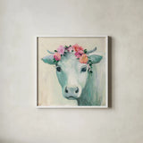 Festival Girl II by Julia Purinton. Shown in a crisp white glass frame for a clean and minimalist style. Available as an archival giclee rolled canvas, fine art paper, or poster print. SKU 50138a.