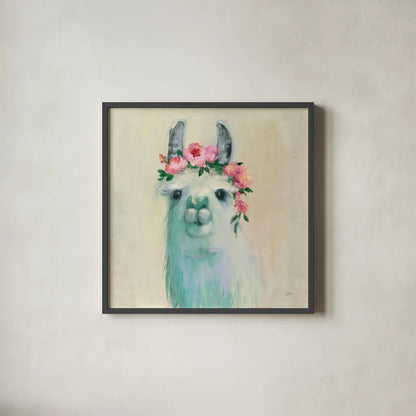 Festival Girl III by Julia Purinton. Shown in a sleek black glass frame for a contemporary gallery look. Available as an archival giclee rolled canvas, fine art paper, or poster print. SKU 50139a.