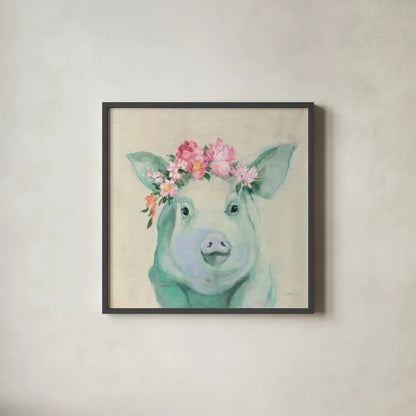 Festival Girl IV by Julia Purinton. Shown in a sleek black glass frame for a contemporary gallery look. Available as an archival giclee rolled canvas, fine art paper, or poster print. SKU 50140a.