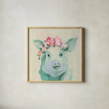Festival Girl IV by Julia Purinton. Shown in a natural wood glass frame for a timeless modern aesthetic. Available as an archival giclee rolled canvas, fine art paper, or poster print. SKU 50140a.