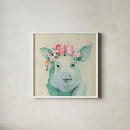 Festival Girl IV by Julia Purinton. Shown in a crisp white glass frame for a clean and minimalist style. Available as an archival giclee rolled canvas, fine art paper, or poster print. SKU 50140a.