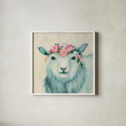 Festival Girl V by Julia Purinton. Shown in a crisp white glass frame for a clean and minimalist style. Available as an archival giclee rolled canvas, fine art paper, or poster print. SKU 50141a.