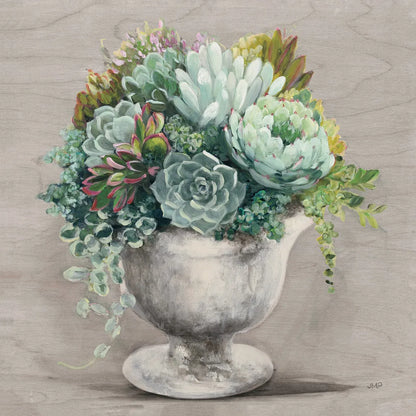 Festive Succulents I Gray by Julia Purinton. SKU 64811a. Archival Giclee Fine art print for wall decor.