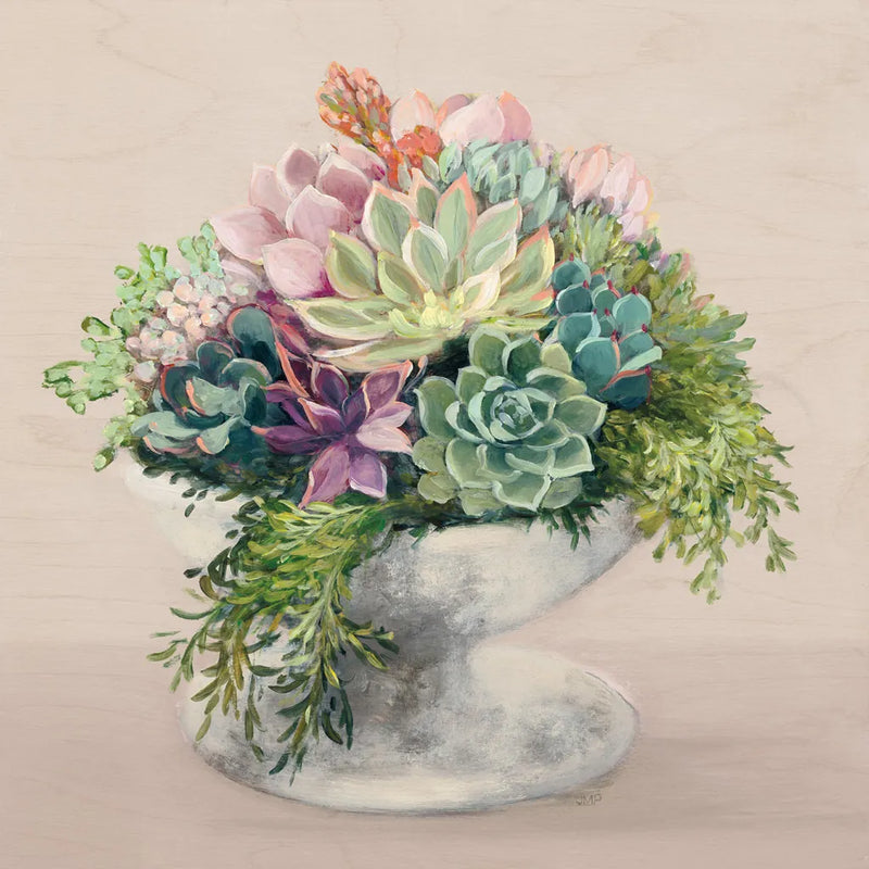 Festive Succulents II Blush by Julia Purinton. SKU 66124a. Archival Giclee Fine art print for wall decor.