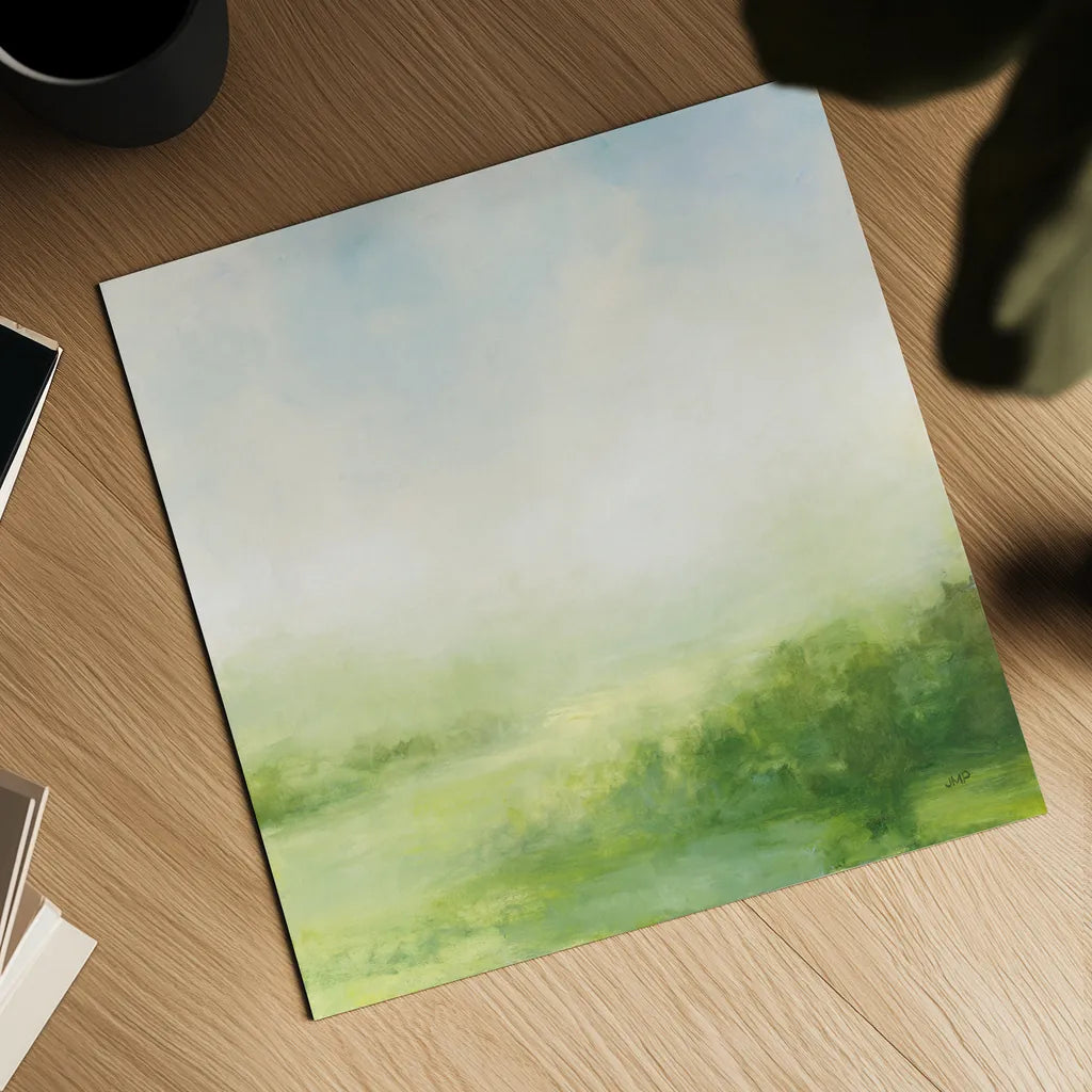 Fields of Green II by Julia Purinton. Shown as a detailed flat fine art print, highlighting archival giclee quality. Available as an archival giclee rolled canvas, fine art paper, or poster print. SKU 78366a.