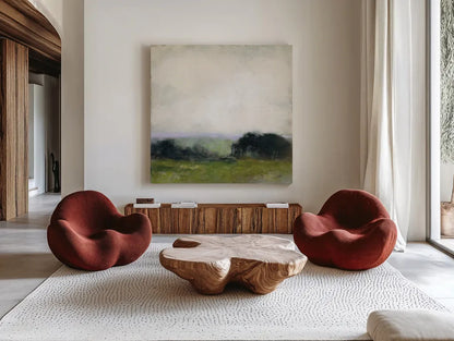 First View of the Water by Julia Purinton. Shown as extra-large giant wall art in a modern living room. Available as an archival giclee rolled canvas, fine art paper, or poster print. SKU 76014a.