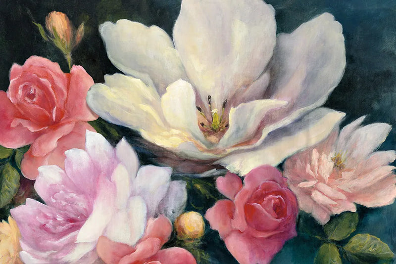 Flemish Fantasy Rose Crop by Julia Purinton. SKU 32140i. Archival Giclee Fine art print for wall decor.