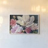Flemish Fantasy Rose Crop by Julia Purinton. shown as a paper print in a white frame. Available as a archival giclee rolled canvas, fine art paper, or poster print. SKU 32140i.