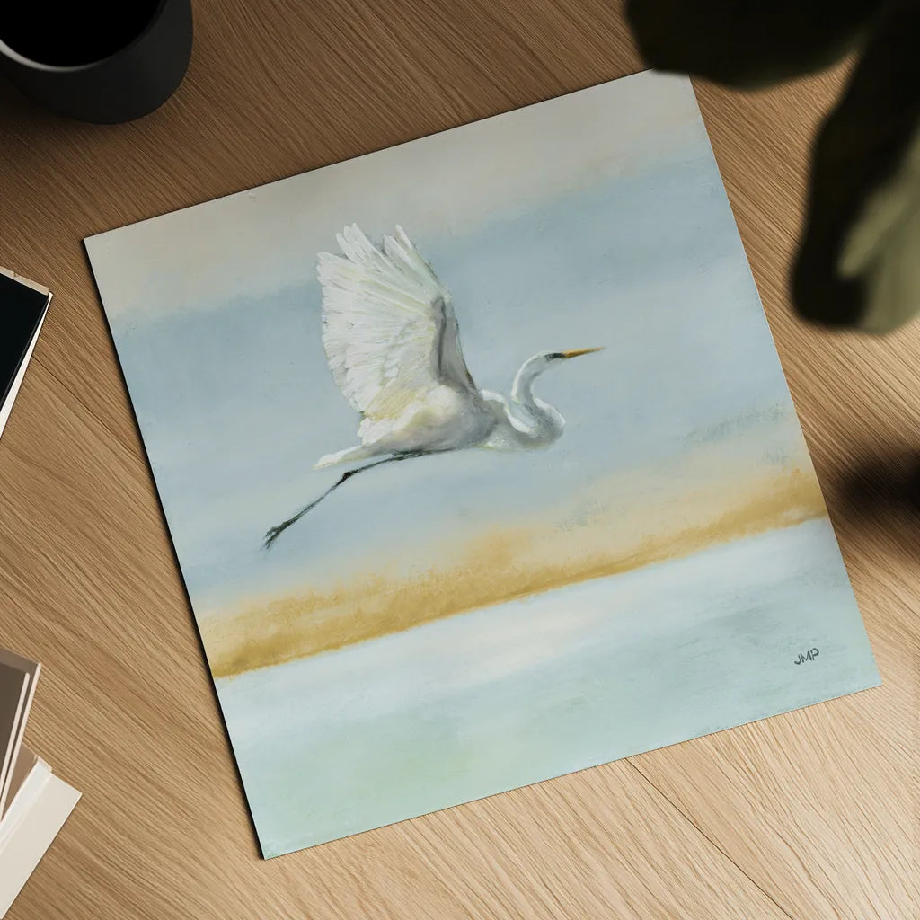 Flight Blue Sky by Julia Purinton. Shown as a detailed flat fine art print, highlighting archival giclee quality. Available as an archival giclee rolled canvas, fine art paper, or poster print. SKU 78559a.