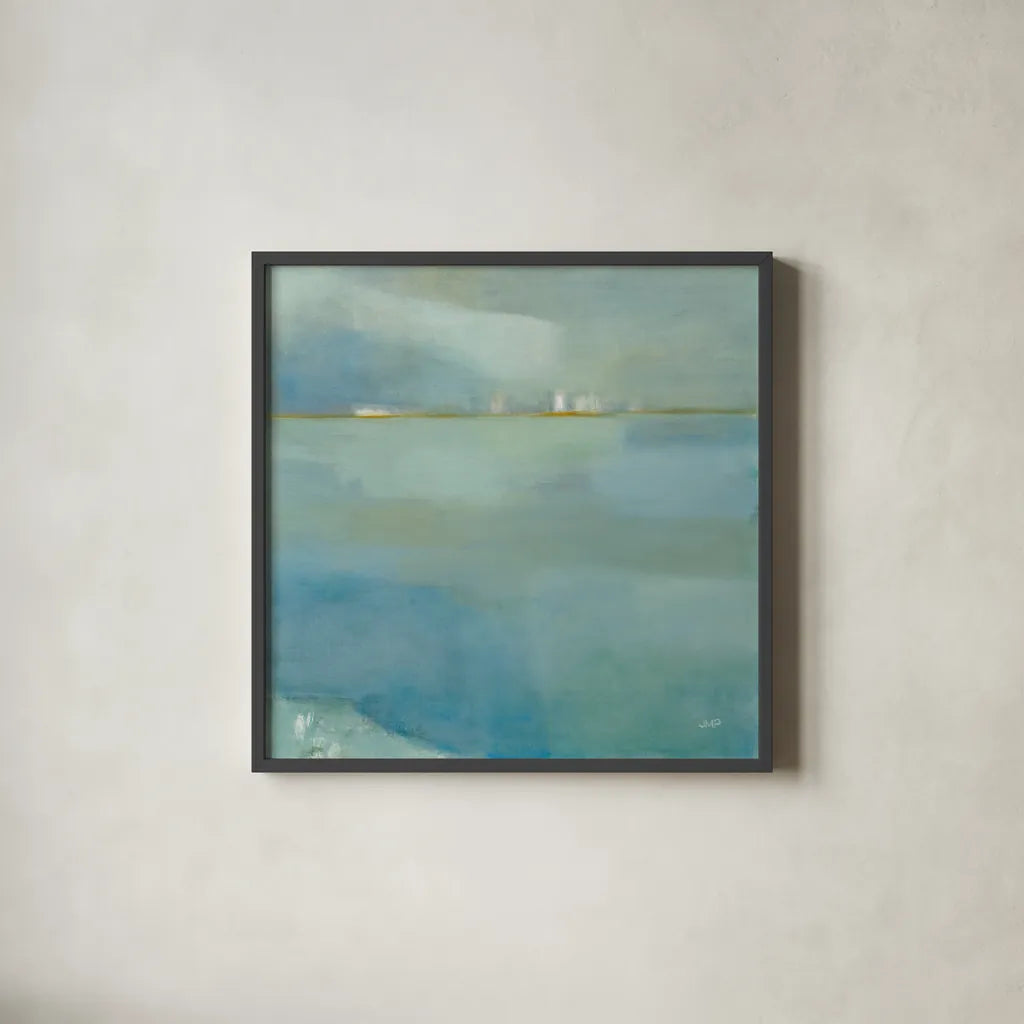 Fog and Dew by Julia Purinton. Shown in a sleek black glass frame for a contemporary gallery look. Available as an archival giclee rolled canvas, fine art paper, or poster print. SKU 81290a.