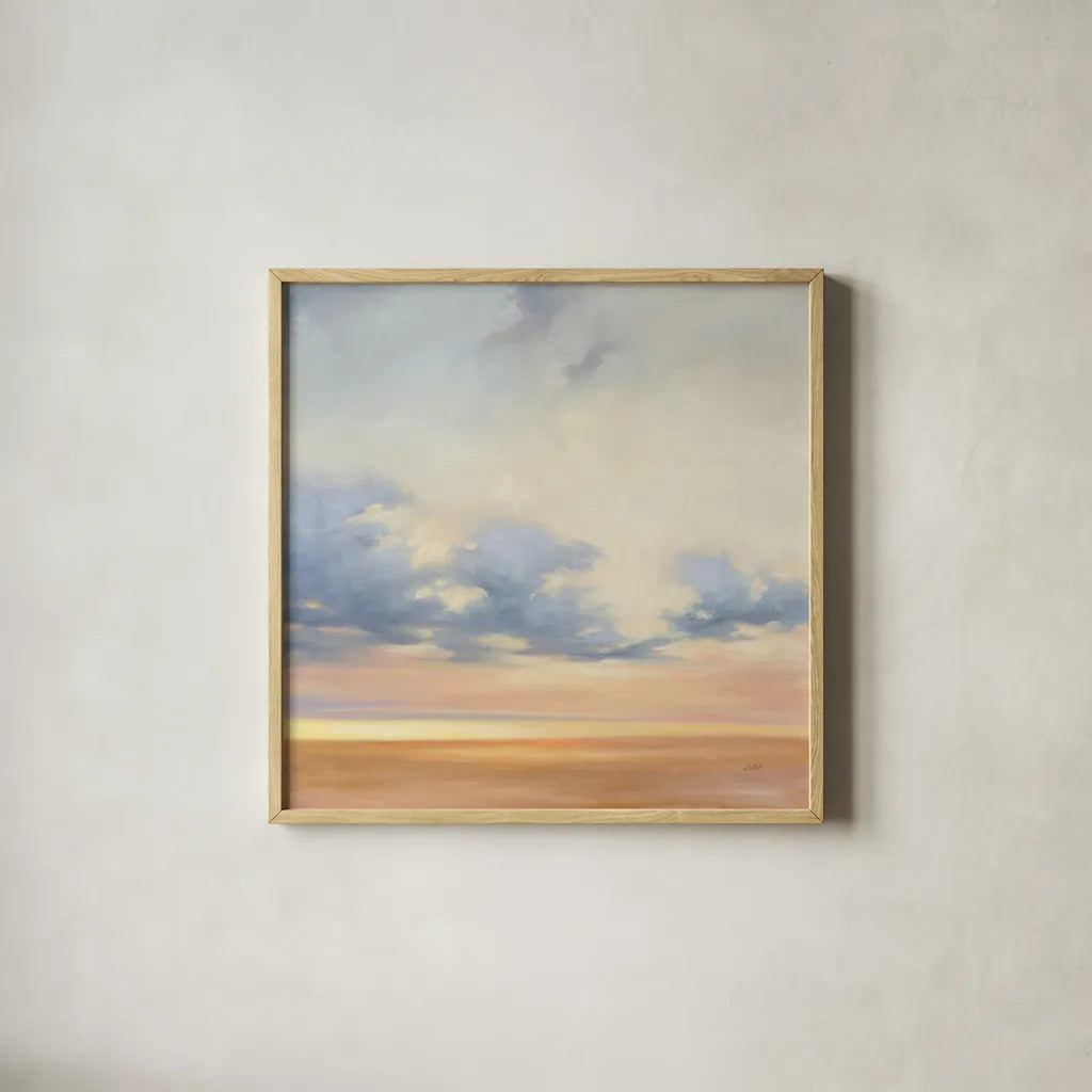 Follow the Leader by Julia Purinton. Shown in a natural wood glass frame for a timeless modern aesthetic. Available as an archival giclee rolled canvas, fine art paper, or poster print. SKU 33431a.